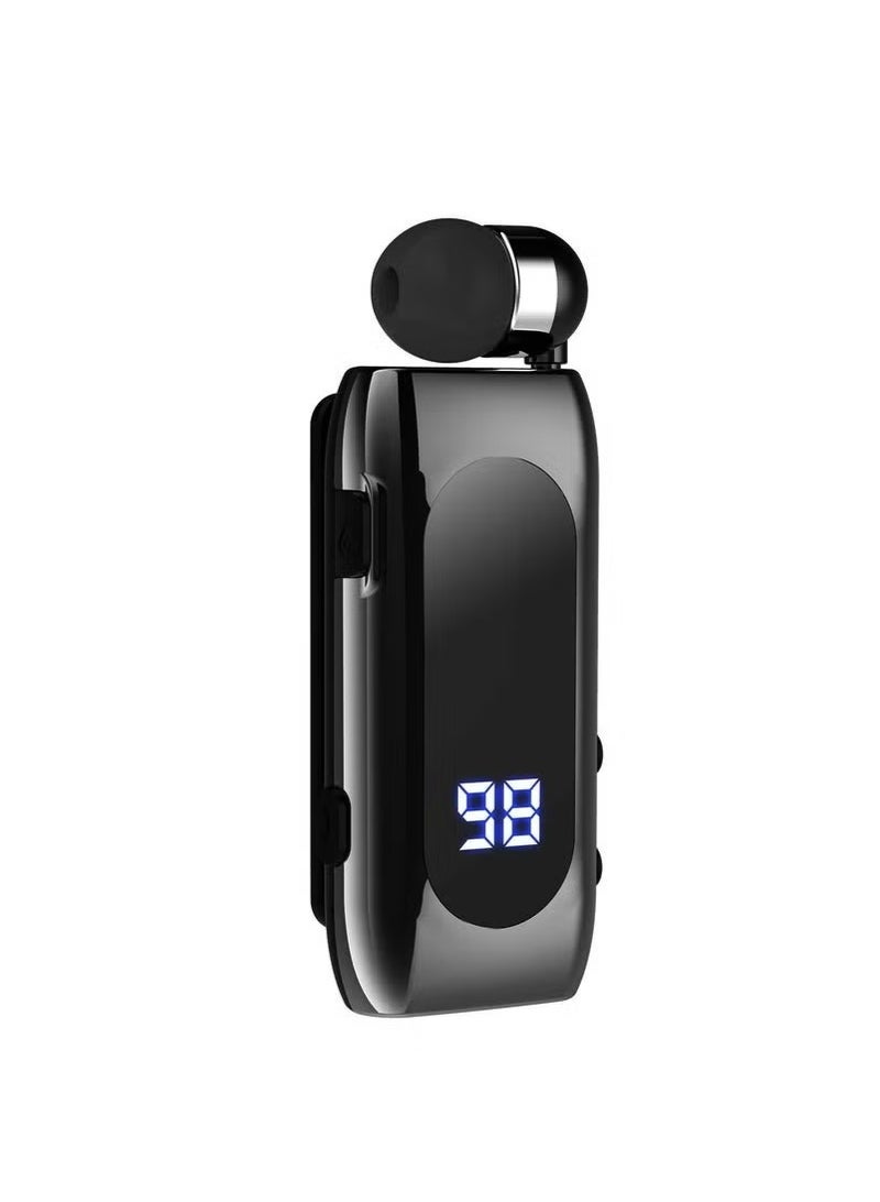 incoming call vibration K55 bluetooth headset lavalier retractable cable smart bluetooth headset sports single ear in-ear black  - Image 1
