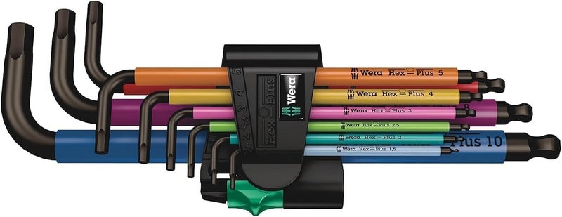 Wera 950 Spkl,9 Sm N Multicolor L-Key Set, Metric, Blacklaser, 9 Pieces - 5073593001 - Image 1
