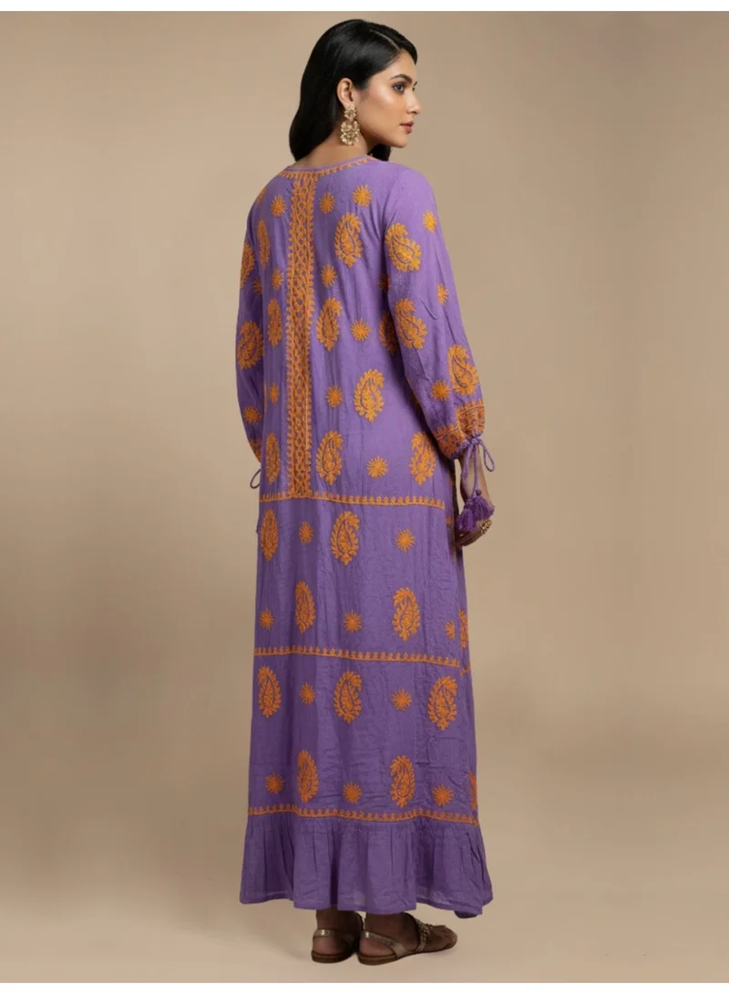 Alaya Hand Embroidered Chikankari Rayon Jalabiya-AL4048