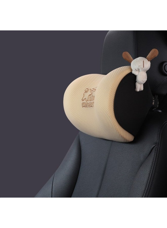 Icaroom Car Headrest Space Memory Foam Neck Pillow Four Seasons Universal Car Cushion T-663ms-x Milk Tea Apricot - Image 1