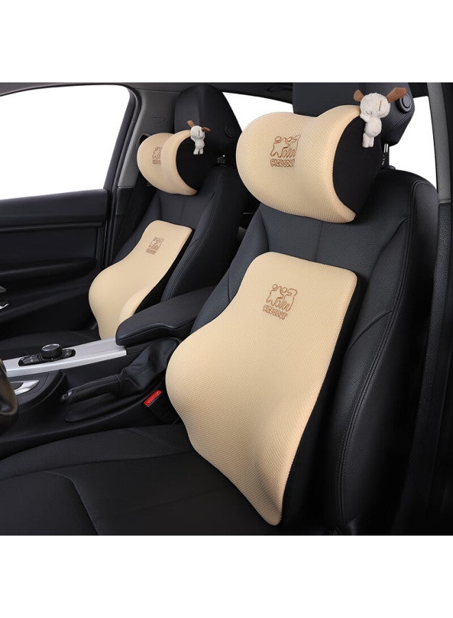 Icaroom Car Headrest Space Memory Foam Neck Pillow Four Seasons Universal Car Cushion T-663ms-x Milk Tea Apricot - Image 5