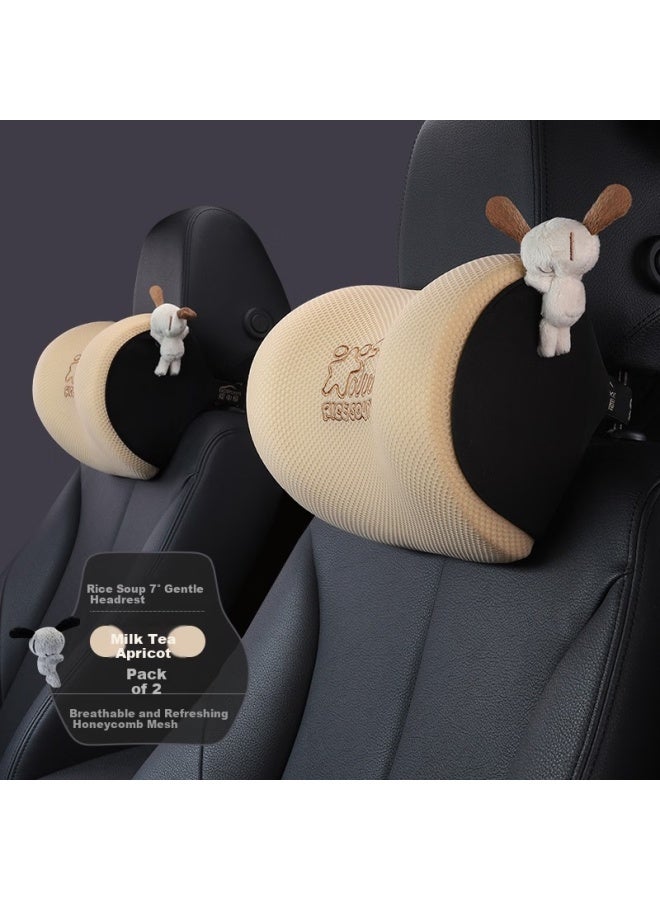 Icaroom Car Headrest Space Memory Foam Neck Pillow Four Seasons Universal Car Cushion T-663ms-x Milk Tea Apricot - Image 4