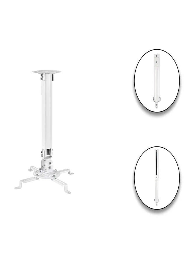 Skill Tech SH 01P Universal Projector Ceiling Mount, Mounting Profile 54mm-320mm, 13.5kg Load Capacity – White - Image 2