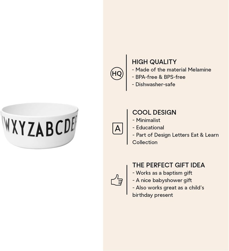 Design Letters 20201002BOWL Kids Alphabet Melamine Bowl for Salads Pasta  Snacks - Image 3