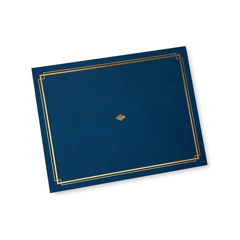 Gartner Studios Navy Blue with Gold Foil Detail Certificate Holders, Blue Award Holder, Navy Certificate Holder for Diploma, Fits 8.5" x 11" Documents, 36 Count (54516) - Image 1