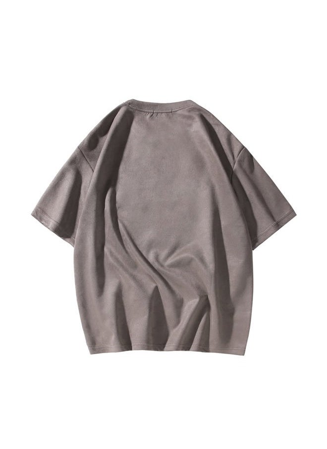GURUNVANI - Men T Shirt Streetwear Harajuku Tops Short Sleeve Crewneck T-Shirt, T3408GREY, Small - Image 1