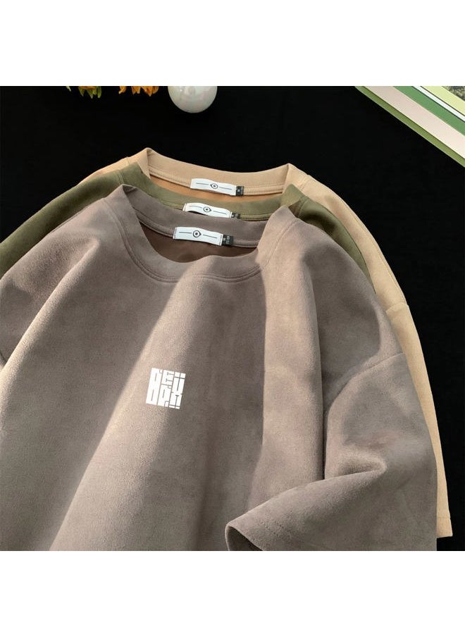 GURUNVANI - Men T Shirt Streetwear Harajuku Tops Short Sleeve Crewneck T-Shirt, T3408GREY, Small - Image 1