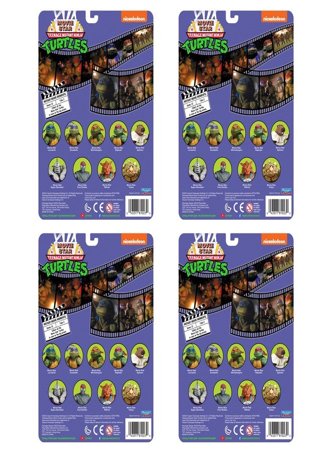 Playmates مجموعة ألعاب بلاي ميتس من سلاحف النينجا المراهقين الكلاسيكية - 4 قطع من الطفيليات - Image 5