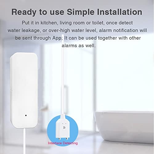 amiciSmart Wifi Water Leakage Detector, SmartLife App Compatible Water Overflow Alarm, Smart Leak Sensor with 2xAAA Battery - Image 4