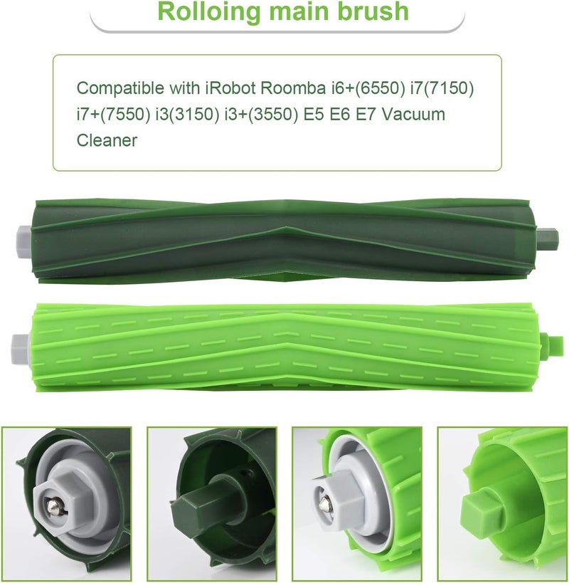 Cyorka 22 Pack Replacement Parts Compatible with iRobot Roomba J7 J7+ i7 i7+ i3 i3+ i4 i4+ i6 i6+ i8 i8+ E5 E6 E7 Robot Vacuum Accessories,2 Set of Rubber Brushes,10 Vacuum Filters,10 Side Brushes - Image 3
