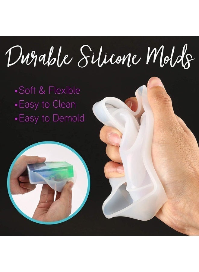 28 PCS Epoxy Resin Molds, Silicone Coaster Molds, DIY Art Crystal Diamond Plant Pot Pen Candle Soap Holder Molds, Suitable for handcrafts, for Resin Casting, Easy To Release And Clean - Image 4