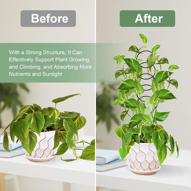 OYOEETD 17.5 Inch Plant Trellis Indoor for Climbing Plants,Metal Trellis,Small Garden Trellis for Potted Plants,Plant Stakes for Indoor Plants Accessories Hoya,Flower,Plant Support,Plant Gifts(Circular-Metal) - Image 3