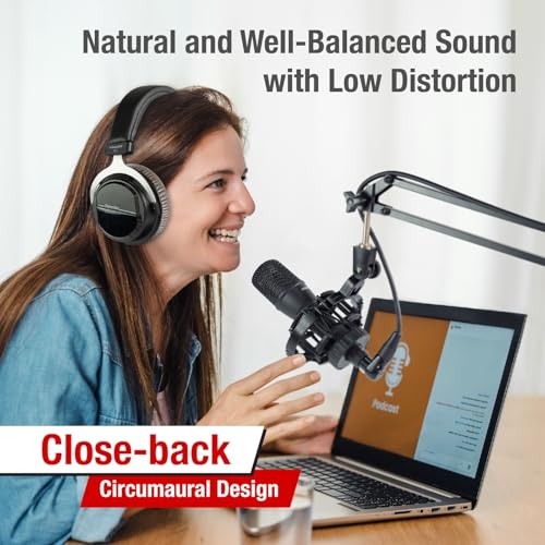 Superlux HD 660PRO, 150 ohms, Studio Recording Headphones Wired, Professional Closed-Back Headphones with 40mm Neodymium Drivers and Solid Bass, 3.5mm Jack for Recording Music, Podcast, and DJ Monitor - Image 4