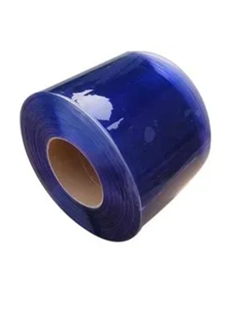 PVC Strip Curtain Doorway Drapery Indoor Outdoor Heat and Cold Insulation Transparent Blue 300mmx2mmx50m - Image 3