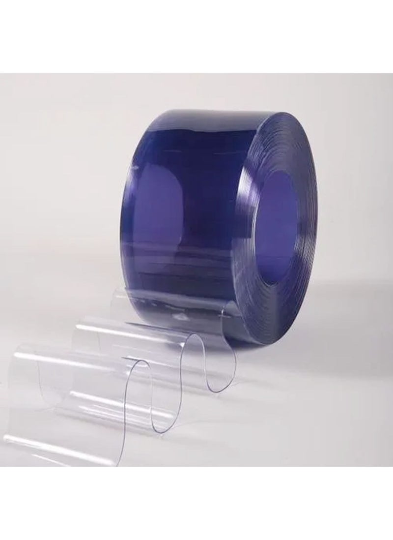 PVC Strip Curtain Doorway Drapery Indoor Outdoor Heat and Cold Insulation Transparent Blue 300mmx2mmx50m - Image 2