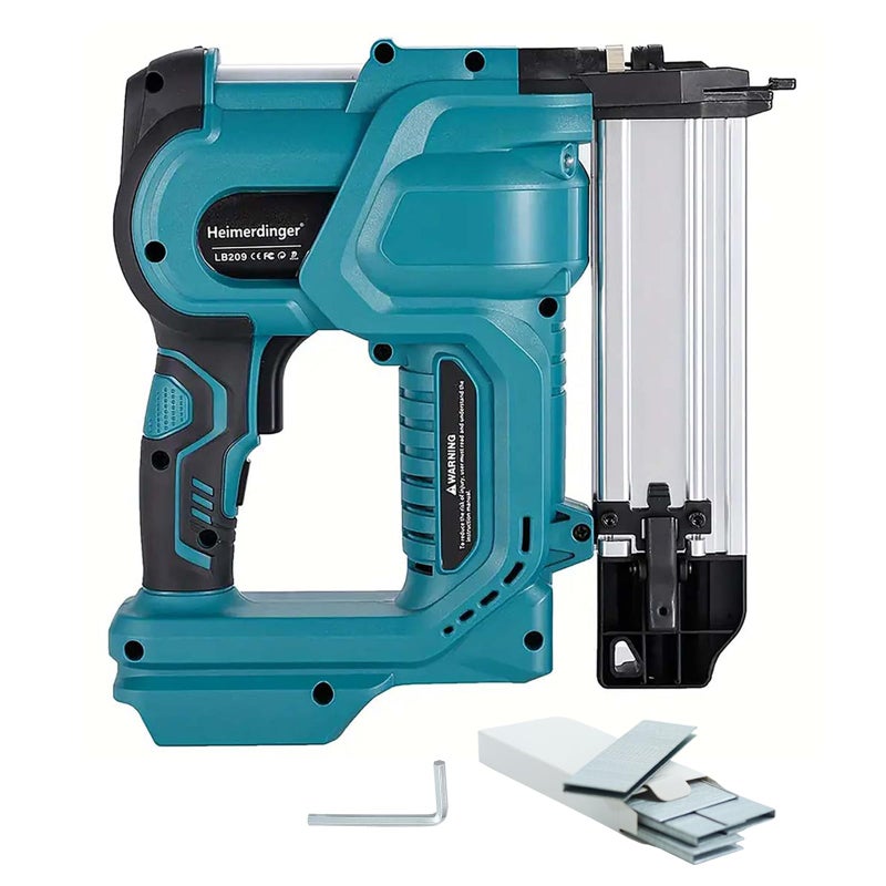 Heimerdinger Cordless 2 Inch Brad Nailer Compatible with Makita 18V Battery,2-in-1 18GA Nail Gun Staple Gun with 1000pcs Nails for Woodworking,Upholstery - Image 1