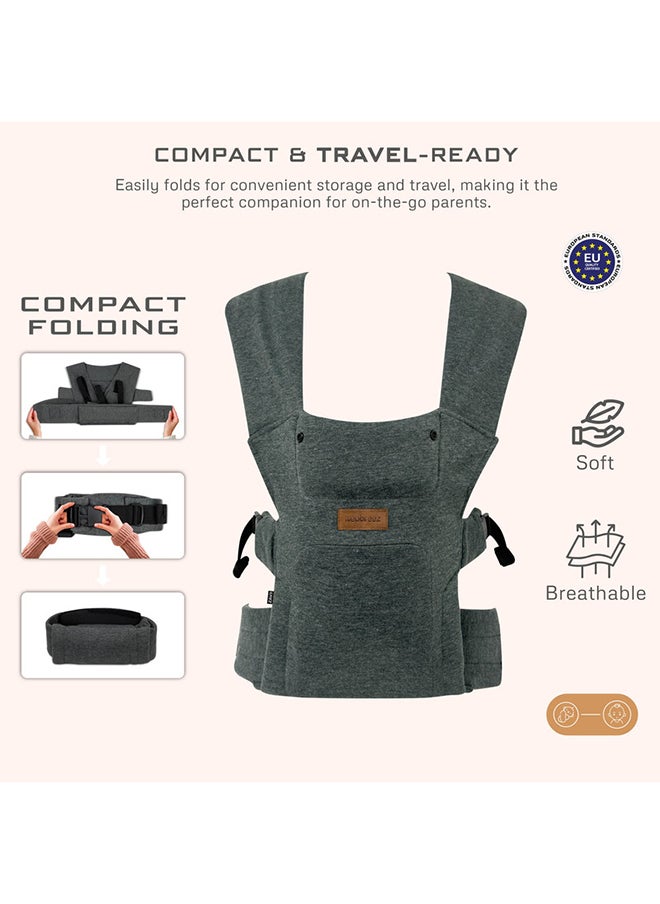 neobreez ZAVII 2-in-1 Baby Carrier for Newborns To Toddler, Head Support, Extra Soft And Ergonomic, Detachable Privacy Hood And Saliva Cotton Bib, Lightweight Easily Adjustable Hip Infant Carrier, 7-26lbs, 3-12kg  - Image 2