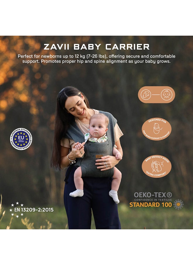 neobreez ZAVII 2-in-1 Baby Carrier for Newborns To Toddler, Head Support, Extra Soft And Ergonomic, Detachable Privacy Hood And Saliva Cotton Bib, Lightweight Easily Adjustable Hip Infant Carrier, 7-26lbs, 3-12kg  - Image 4