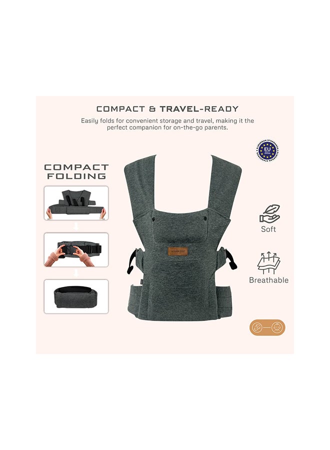 neobreez ZAVII 2-in-1 Convertible Baby Carrier for Newborns to Toddlers, Extra Soft&Ergonomic Baby Wrap with Head Support,  Detachable Privacy Hood&Saliva Bib, Lightweight, Adjustable Hip Carrier, 7–26 lbs, 3–12 kg - Image 3