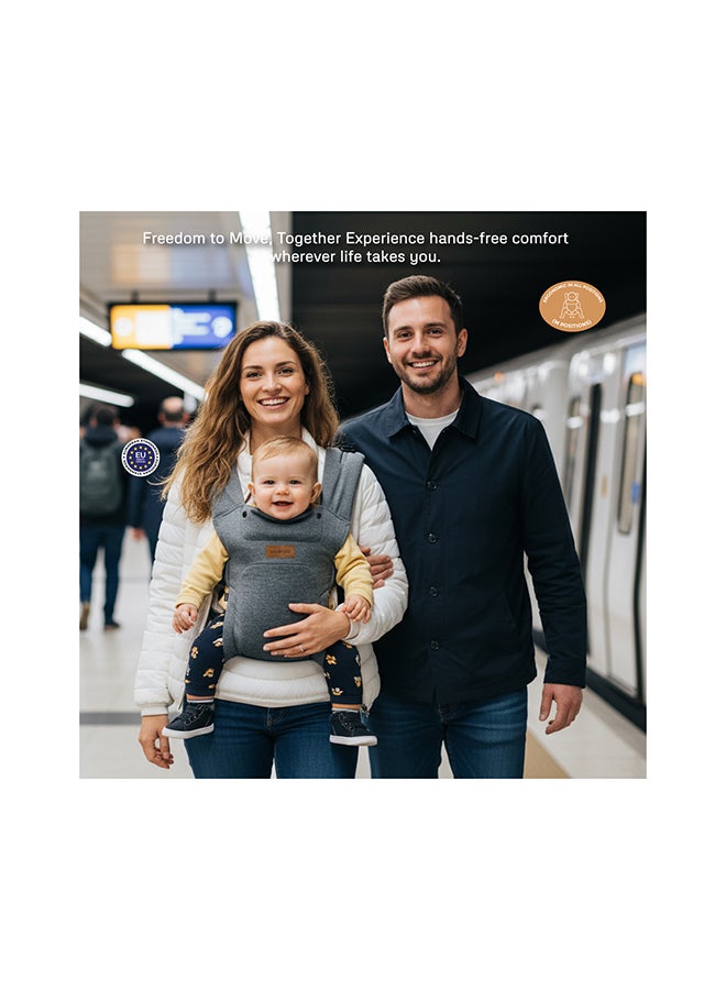 neobreez ZAVII 2-in-1 Convertible Baby Carrier for Newborns to Toddlers, Extra Soft&Ergonomic Baby Wrap with Head Support,  Detachable Privacy Hood&Saliva Bib, Lightweight, Adjustable Hip Carrier, 7–26 lbs, 3–12 kg - Image 4