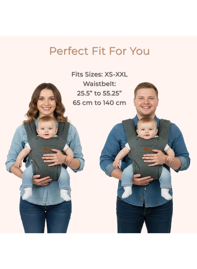 neobreez ZAVII 2-in-1 Convertible Baby Carrier for Newborns to Toddlers, Extra Soft&Ergonomic Baby Wrap with Head Support,  Detachable Privacy Hood&Saliva Bib, Lightweight, Adjustable Hip Carrier, 7–26 lbs, 3–12 kg - Image 2