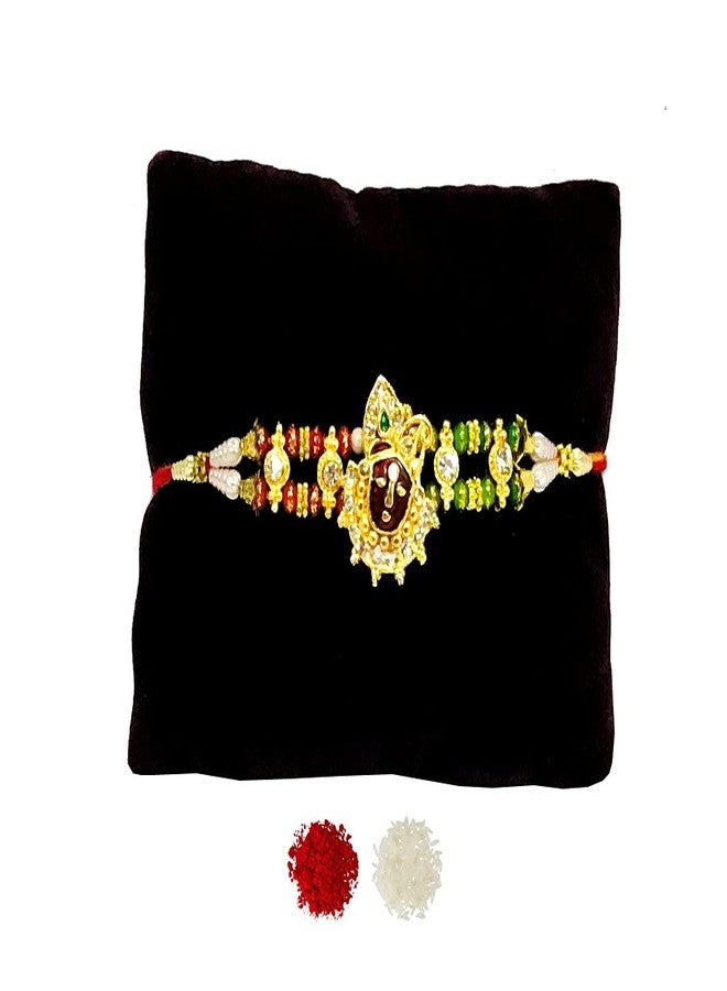 Evisha 2 Pcs Shrinathji Bracelet Rakhi For Brother | Rakhi Combo-223-Two | rakhi || rakhi set || rakhi for brother - Image 2