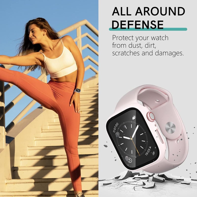 Commuter [16 Pack] for Apple Watch Series 9/8/7 Screen Protector 45mm, (2023 New) Hard PC Ultra-Thin Protective Face Cover Built-in Tempered Glass Film for Apple Watch 9/8/7 45mm - Image 4