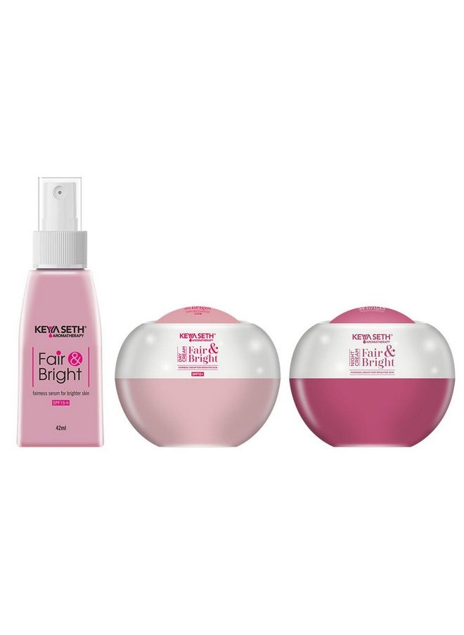 Keya Seth Aromatherapy Keya Seth Aromatherapy Fair & Bright Serum + Day Cream + Night Cream Overnight Repair & Fairness Treatment Kit  - Image 1