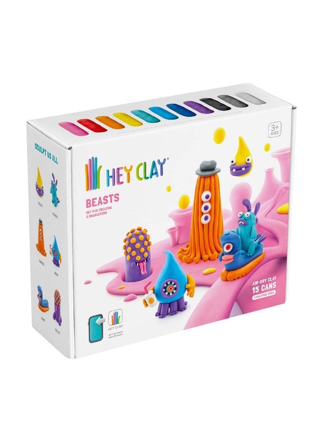 HEY CLAY Hey Clay Beasts Air-Dry Clay DIY Kit 15 Cans  - Image 1