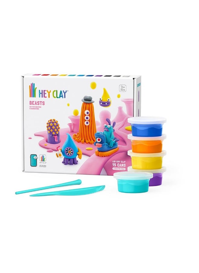 HEY CLAY Hey Clay Beasts Air-Dry Clay DIY Kit 15 Cans  - Image 2