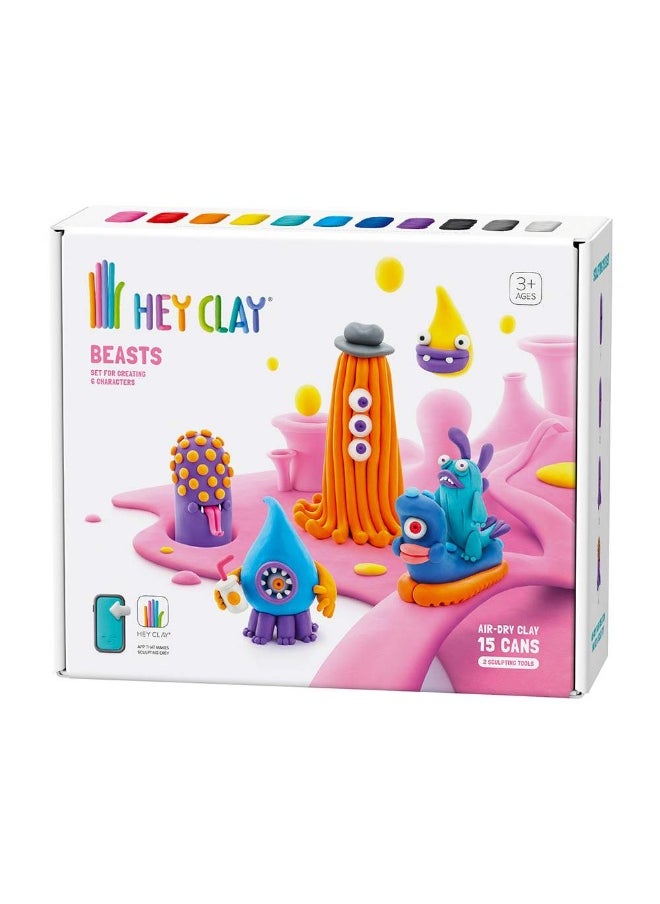 HEY CLAY Hey Clay Beasts Air-Dry Clay DIY Kit 15 Cans  - Image 4