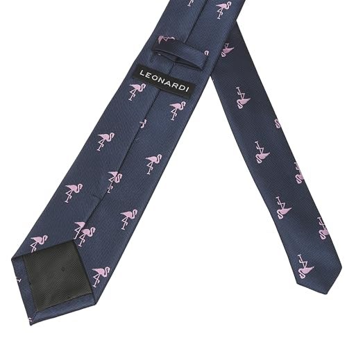 LEONARDI Men's Necktie For Men | Micro | Standard Size | Navy Swan Colour | Set Of 1 | - Image 3