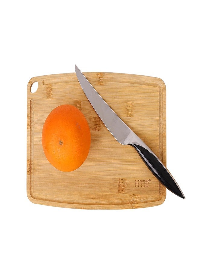 HTB Bamboo Cutting Board for Kitchen, Small Cutting Boards Serving Boards for Sandwich Cheese Fruit Meal Breakfast Home Lightweight Solid Mini Wooden Chopping Board 1 PCS - Image 1