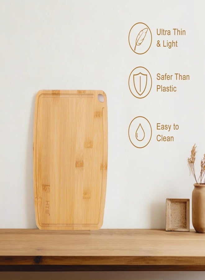 HTB Bamboo Cutting Board for Kitchen, Small Cutting Boards Serving Boards for Sandwich Cheese Fruit Meal Breakfast Home Lightweight Solid Mini Wooden Chopping Board 1 PCS - Image 4