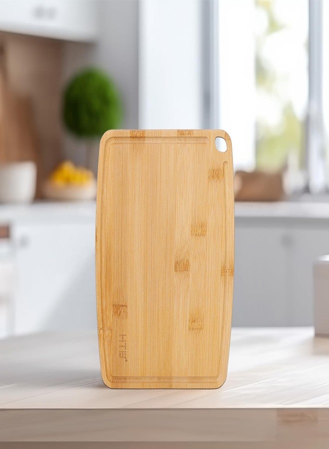 HTB Bamboo Cutting Board for Kitchen, Small Cutting Boards Serving Boards for Sandwich Cheese Fruit Meal Breakfast Home Lightweight Solid Mini Wooden Chopping Board 1 PCS - Image 2