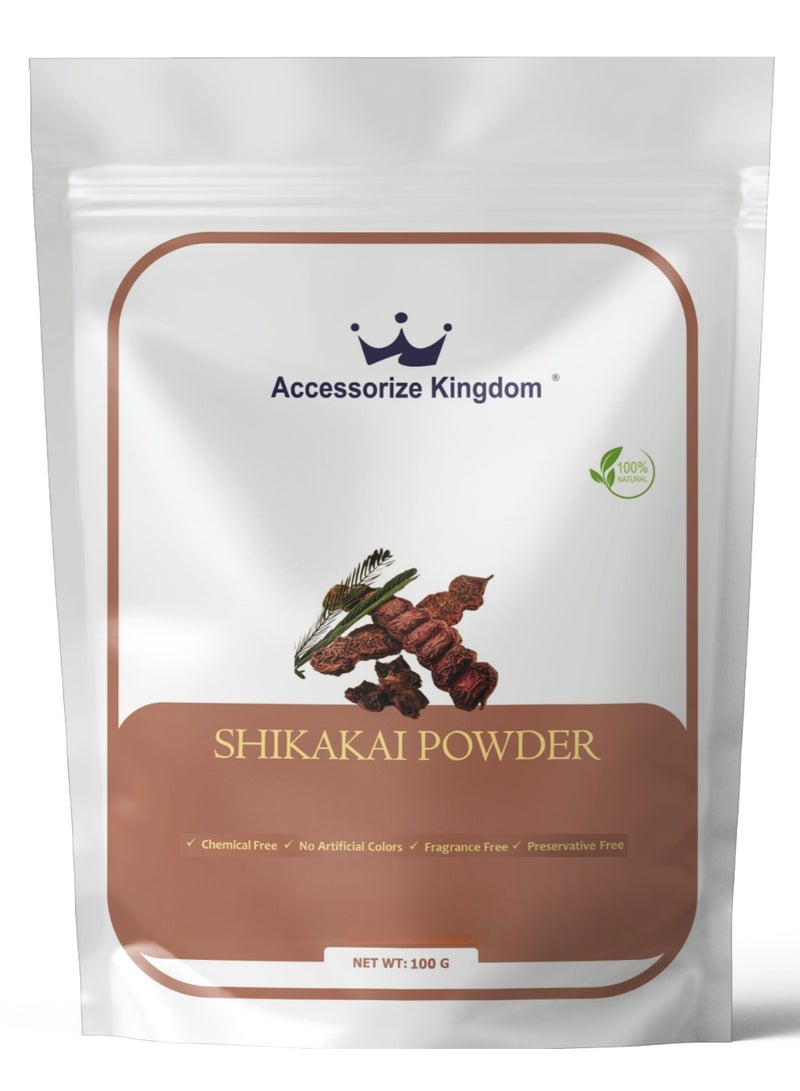 مملكة الإكسسوارات مسحوق شيكاكاي (100 غرام) - نقي 100% | للعناية الطبيعية بالشعر والبشرة | يعزز نمو الشعر، ويقوي جذوره، ويقلل من القشرة، ويمنحه لمعانًا | ينظف البشرة بلطف - Image 1