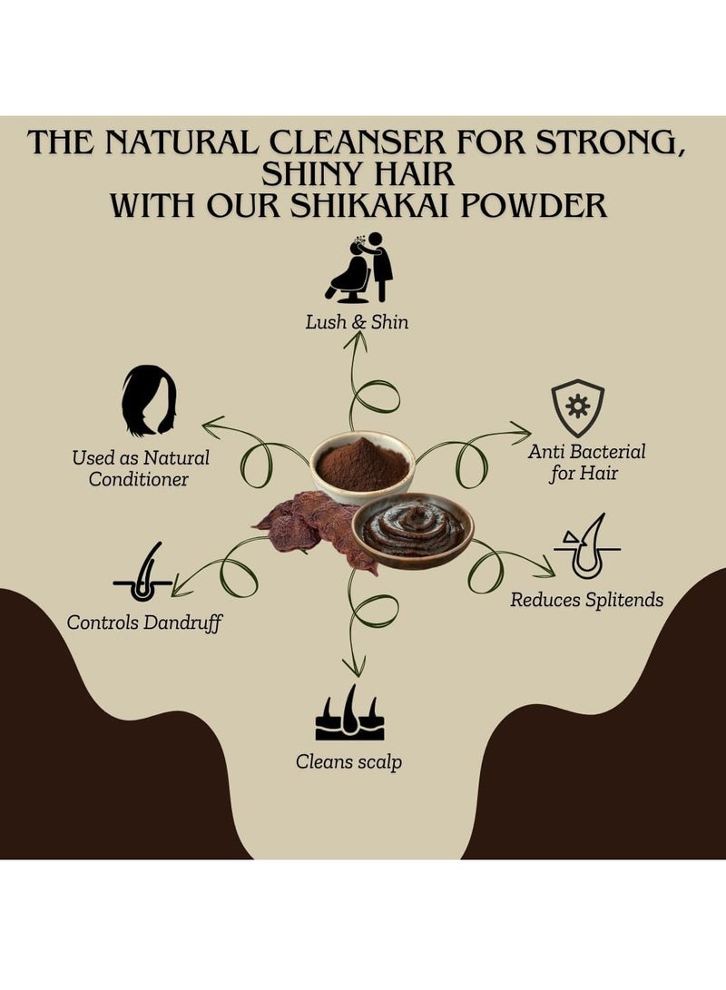 مملكة الإكسسوارات مسحوق شيكاكاي (100 غرام) - نقي 100% | للعناية الطبيعية بالشعر والبشرة | يعزز نمو الشعر، ويقوي جذوره، ويقلل من القشرة، ويمنحه لمعانًا | ينظف البشرة بلطف - Image 5