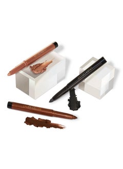 Kajal Longwear Kohl Eyeliner Pencil With Caffeine Smooth & Blendable Makeup Trio Pack Antique Bronze Clove & Soft Black