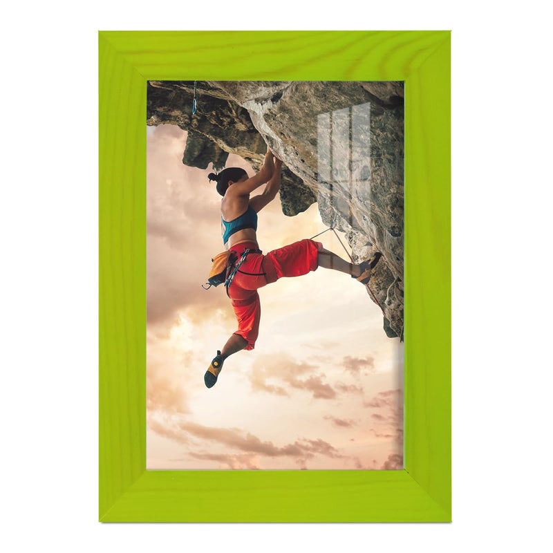 Renditions Gallery معرض عمليات الترحيل 5x7 بوصة إطار صورة أفوكادو إطار الحبوب الخشبية النمط الحديث النمط الحديث المصنوع من الخشب الصلب الملون الكريمي والزجاج عالي الوضوح للجدار والطاولة صورة عرض - Image 1