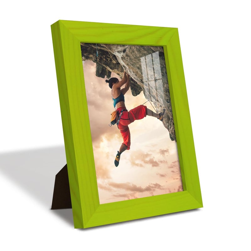 Renditions Gallery معرض عمليات الترحيل 5x7 بوصة إطار صورة أفوكادو إطار الحبوب الخشبية النمط الحديث النمط الحديث المصنوع من الخشب الصلب الملون الكريمي والزجاج عالي الوضوح للجدار والطاولة صورة عرض - Image 5