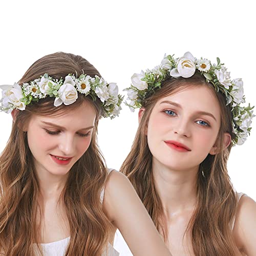 DreamLily Maternity Woodland Photo Shoot Peony Flower Crown Hair Wreath Wedding Headband BC44 (Style 10 Ivory Peony) - Image 5