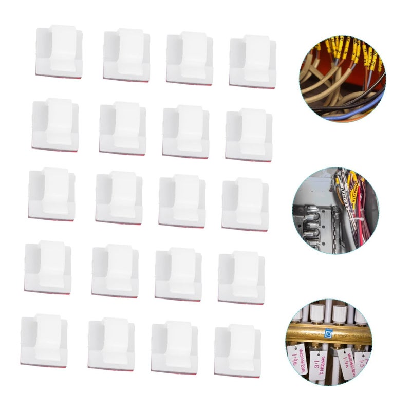 White Cable Clips 3pcs Wire Holder for Cord Management Home Car Desk - Image 3