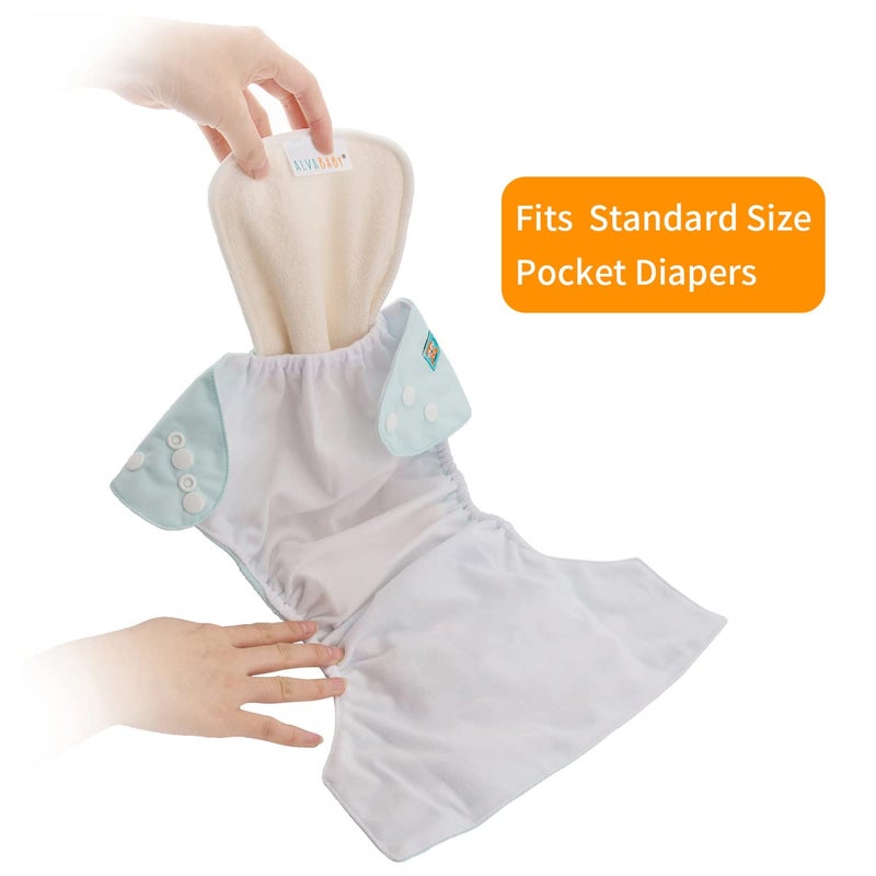 ALVABABY 6PCS Cloth Diaper Inserts - 5-Layer Super Soft Inserts for Diapers and Covers - Image 3