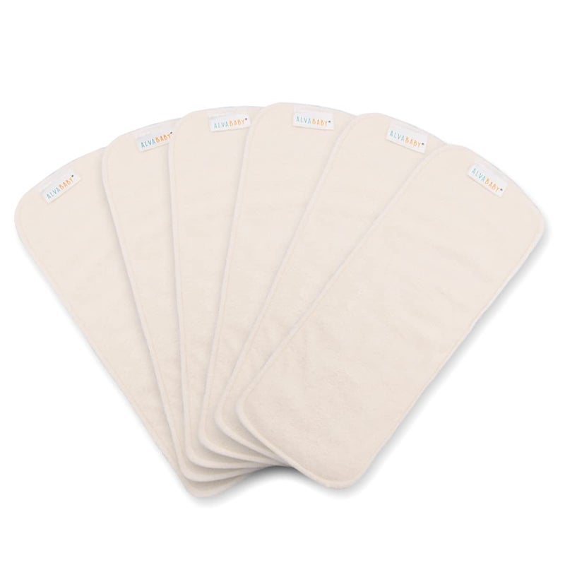 ALVABABY 6PCS Cloth Diaper Inserts - 5-Layer Super Soft Inserts for Diapers and Covers - Image 1