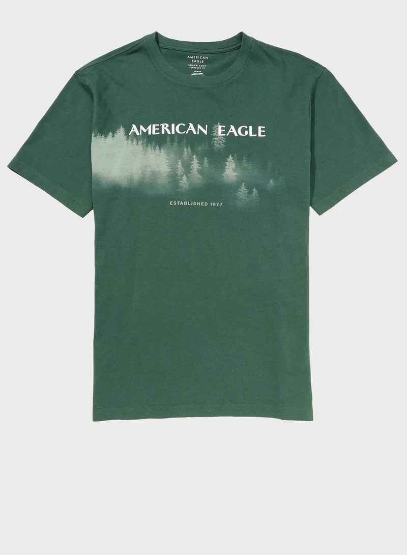 امريكان ايجل Graphic Crew Neck T-Shirt