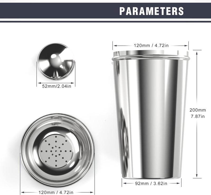 Eyes.sys Stainless Steel Professional Cocktail Shaker - 60 oz Large Drink Shaker with Strainer for Bartending - Margarita Mixer - Image 5