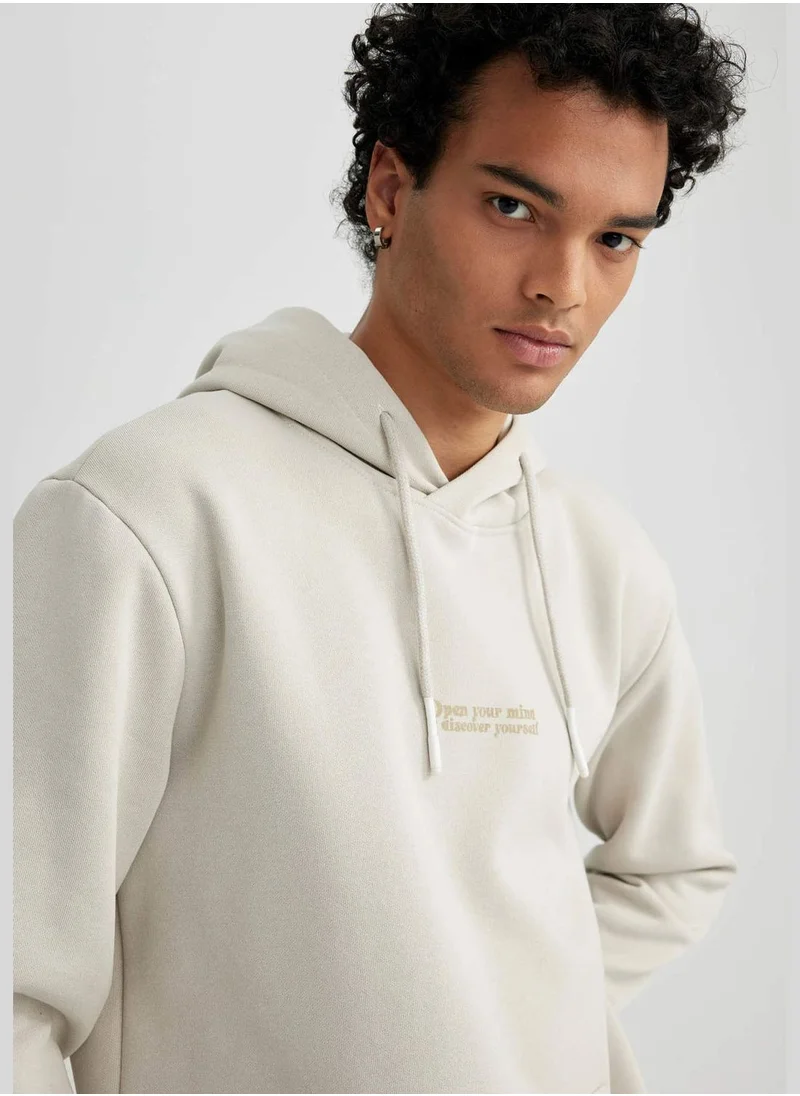 DeFacto Man Hooded Knitted Sweatshirt