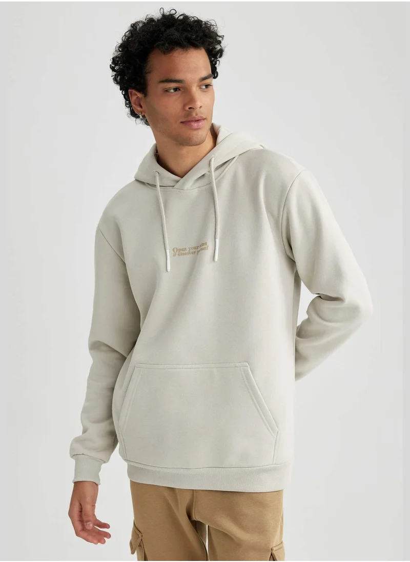 DeFacto Man Hooded Knitted Sweatshirt