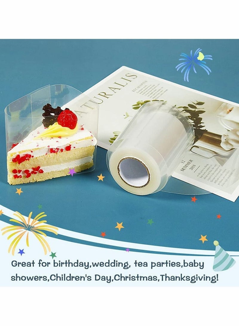 Transparent Cake Collar Film Clear Decorative Strips for Mousse and Chocolate Cake Edges 24 Inch by 394 Inch DIY Baking Surround Wrap - Image 2