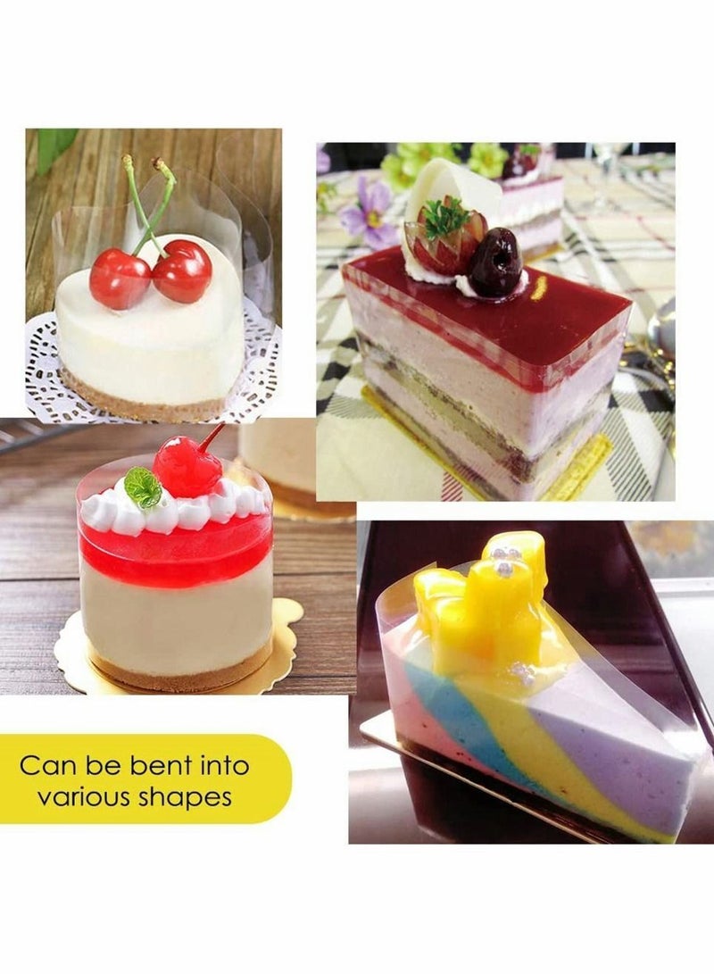 Transparent Cake Collar Film Clear Decorative Strips for Mousse and Chocolate Cake Edges 24 Inch by 394 Inch DIY Baking Surround Wrap - Image 3